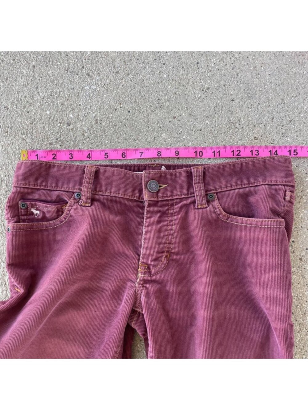 Vintage Abercrombie Rose Pink Corduroy Pants Stretch Women's 0 Low Rise Bootcut - Picture 7 of 11